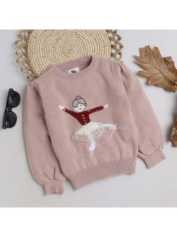 Yellow Apple - Peach Cozy Warm Kids Full Sleeve Sweater