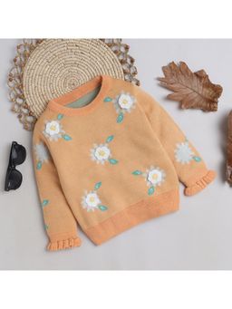Yellow Apple - Orange Cozy and Warm Kids Full Sleeve Sweater