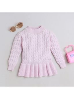 Yellow Apple - Pink Cozy and Warm Kids Full Sleeve Sweater