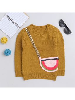 Yellow Apple - Mustard Cozy and Warm Kids Full Sleeve Sweater