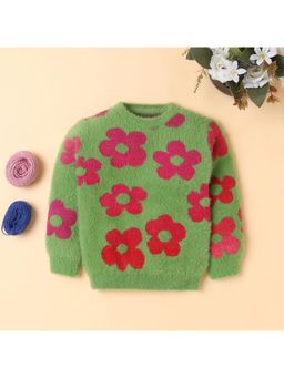 Yellow Apple - Green Cozy and Warm Kids Full Sleeve Sweater