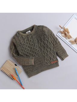 Yellow Apple - Olive Cozy and Warm Kids Full Sleeve Sweater