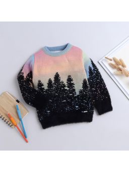 Yellow Apple - Pink Cozy and Warm Kids Full Sleeve Sweater