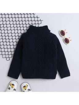 Yellow Apple - Navy Blue Cozy and Warm Kids Full Sleeve Sweater
