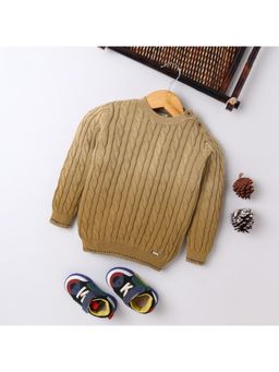Yellow Apple - Beige Cozy and Warm Kids Full Sleeve Sweater