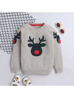 Yellow Apple - Grey Cozy and Warm Kids Full Sleeve Sweater