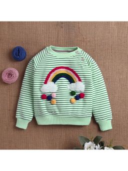 Yellow Apple - Green Stripes Cozy & Warm Kids Full Sleeve Sweater
