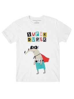 THREADCURRY - Super Duper Boys Graphic Printed T-Shirt - White