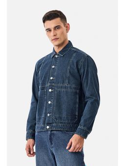 Snitch - Dark Blue Denim Full Sleeves Regular Casual Jacket for Men