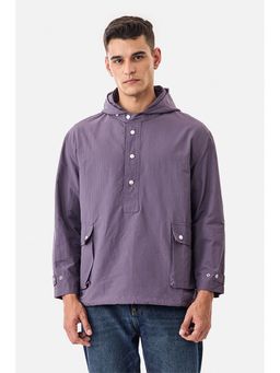 Snitch - Purple Plain Full Sleeves Regular Casual Jacket for Men