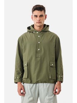 Snitch - Olive Plain Full Sleeves Regular Casual Jacket for Men
