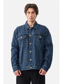 Snitch - Dark Blue Denim Full Sleeves Regular Casual Jacket for Men