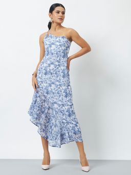 Trend Arrest - Blue Polyester Printed Dress