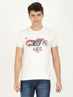 Wrangler - Men Graphic Print White T-Shirt (Regular)