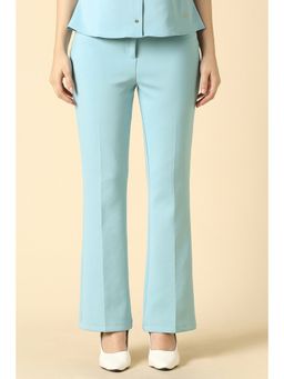 Allen Solly - Women Light Blue Solid Casual Trousers