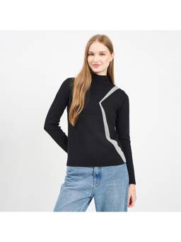 Madame - Designer Detail Black Knit Top