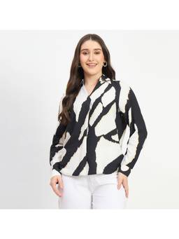 Madame - Floral Black Rayon Blend Shirt