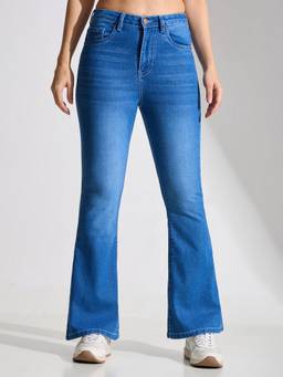 TARAMA - Blue High Rise Stretch Denim Jeans