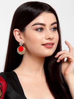 Anika's Creations - Exclusive Red Chandbali Earrings