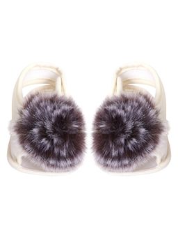 Coco Candy - Pom Pom Sandal - White And Brown