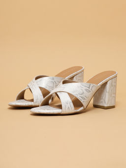 ERIDANI - Women Coral Criss-Cross Heels White