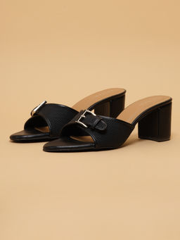 ERIDANI - Eden Black Buckle Heels