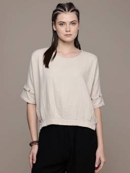 The Veshti Company - Womens Cotton Baggy Fit Top Cotton Oversized Top Off White