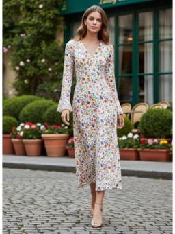 AM SWAN - Premium Micro Digital Print Dress