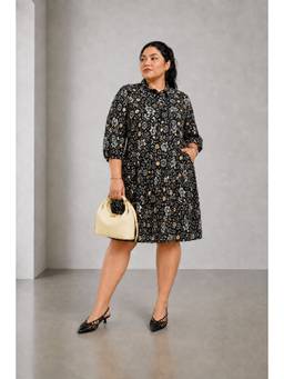 Beyond the Curve - VIRGIO - Floral Cotton Tiered Plus Size Dress For Women