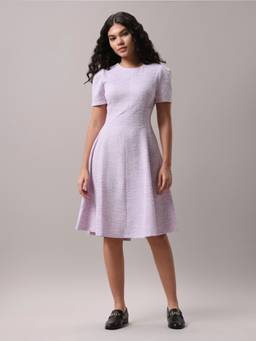 Calvin Klein - Polyester Round Neck A-Line Dress