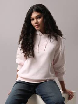 Calvin Klein - Regular Fit Cotton Hooded Neck Sweatshirt Grey