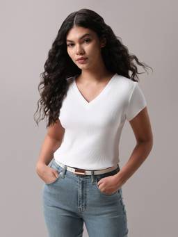 Calvin Klein - Solid Slim Fit Cotton T-Shirt White