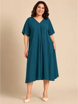 THE PINK MOON - Teal A-Line Dress