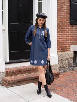 ZUMMER - Embroidered Denim Dress