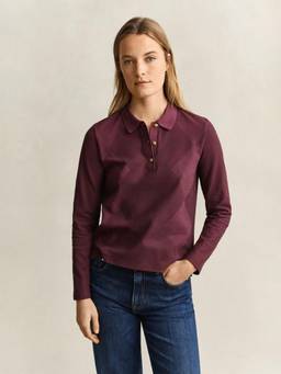 GANT - Women Red Regular Fit Pure Cotton Polo T-Shirt