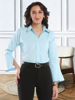 Gazillion - Emery Sky Blue Cotton Formal Shirt
