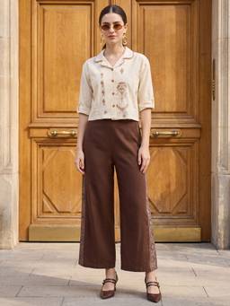 ZUMMER - Cotton Embroidered Co-Ords Set Off White