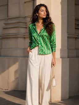 STREET 9 - Satin Shirt Green
