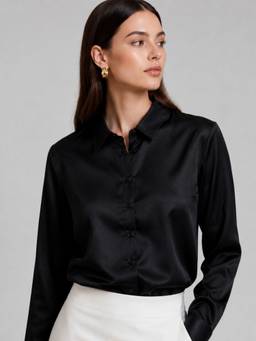 STREET 9 - Satin Shirt Black