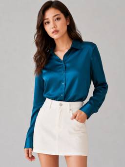 STREET 9 - Satin Shirt Green