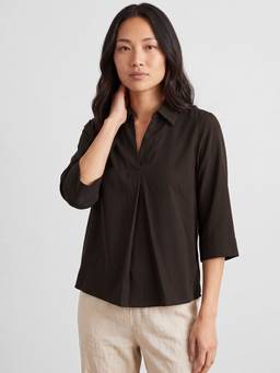 max - Women Collared Blouse Top Brown