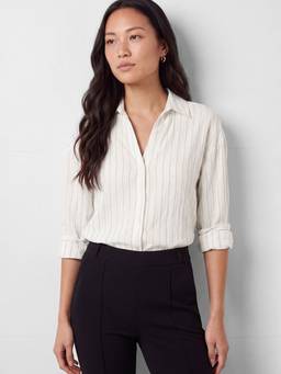 max - Women Striped Blouse Off White