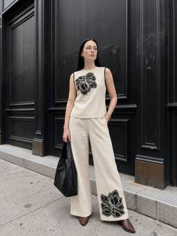 ZUMMER - Applique Co-Ord Set Off White