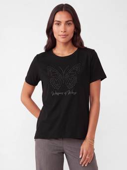 max - Women Butterfly Embellished T-Shirt