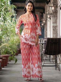 Readiprint - Curved Style Cotton Fabric Red Co-Ord Set