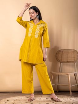 Readiprint - Curved Style Cotton Flex Fabric Yellow Co-Ord Set
