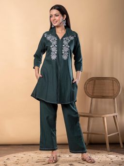 Readiprint - Curved Style Cotton Flex Fabric Green Co-Ord Set