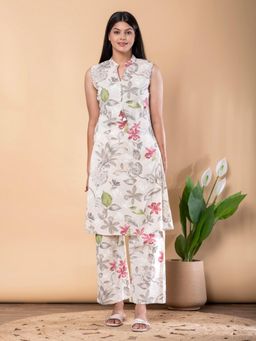 Readiprint - A-Line Style Cotton Flex Fabric Off White Kurta and Pant