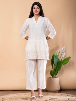 Readiprint - Straight Style Cotton Fabric Off White Co-Ord Set