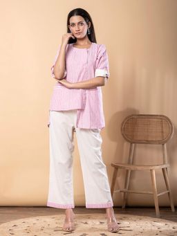 Readiprint - Asymmetrical Style Cotton Flex Fabric Pink Co-Ord Set